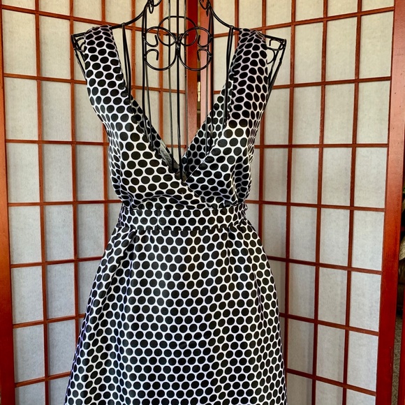 Derek Heart Shimmery Polka Dot A-line Midi - Picture 2 of 8